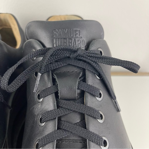 SAMUEL HUBBARD Men’s Black Leather Vibram DressFast Plain Toe Oxford Shoes - Picture 8 of 13